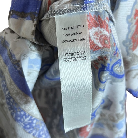 Chico's Coral Venetian Murals Modern Utility Button Up Shirt, Chico's Size 3 - Picture 9 of 10